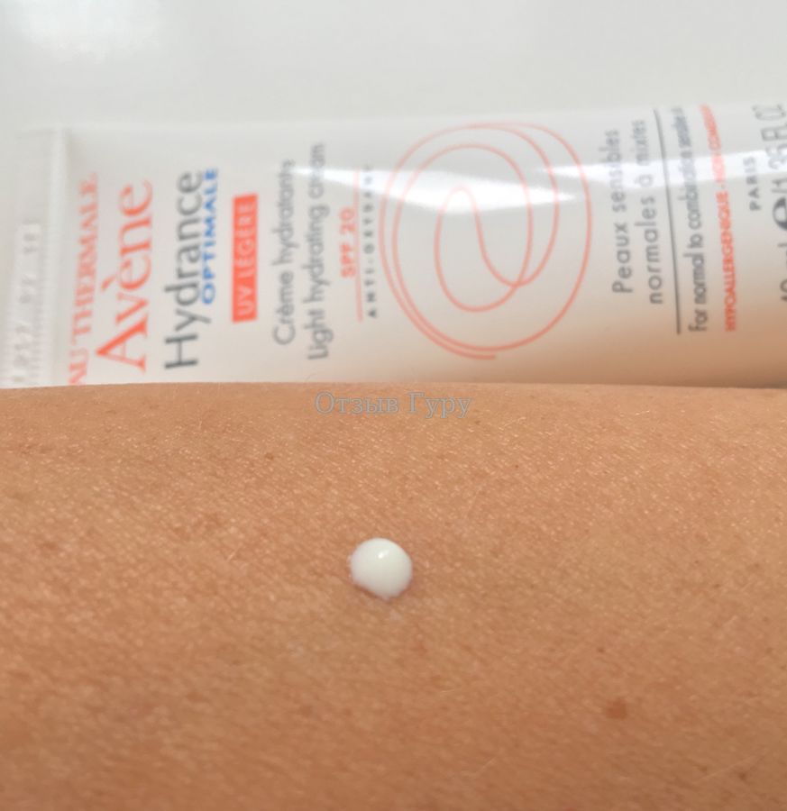 Крем Авен Гидранс Optimal UV на коже